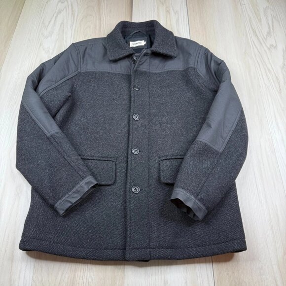Taylor Stitch Men’s Grey Long Sleeve Outdoor Wool Blend Bunker Coat Jacket Sz 40 - Picture 1 of 16